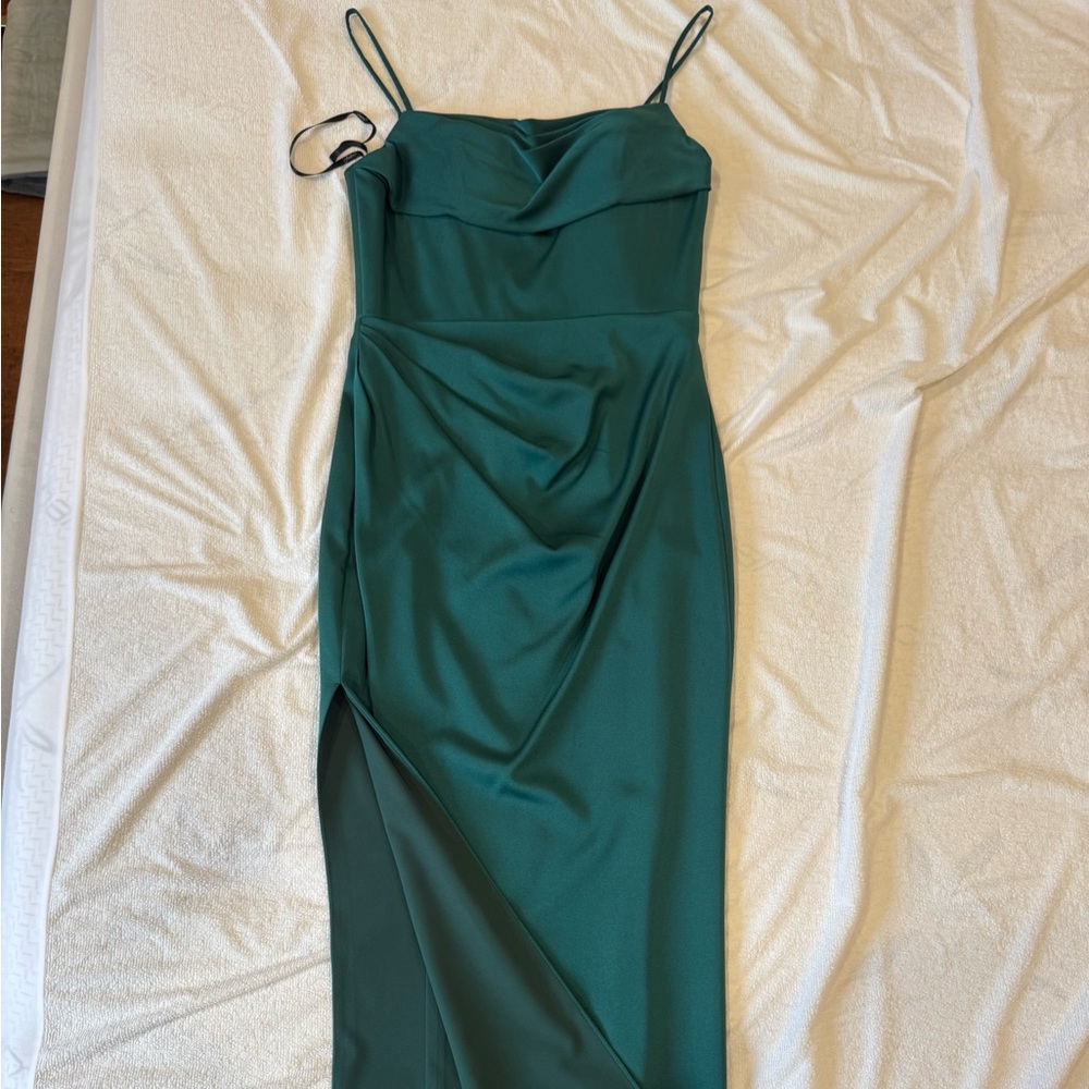 Adore Strapless Dress in Deep Green